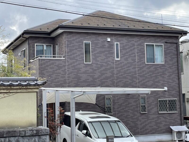 佐倉市外壁屋根塗装工事、クリヤー塗装