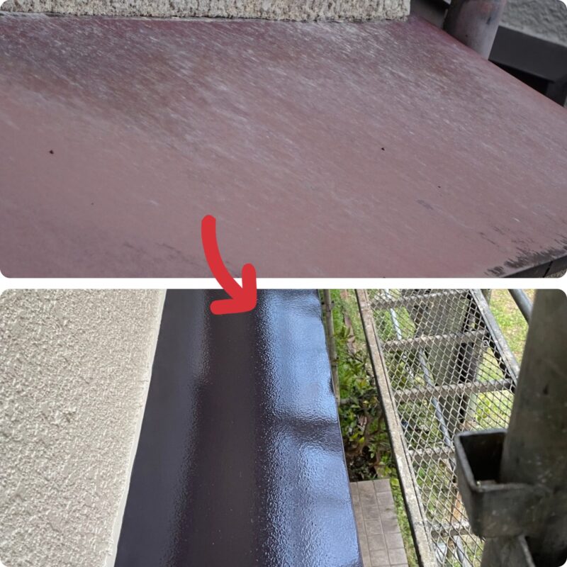 佐倉市外壁屋根塗装工事、ひさしの塗装