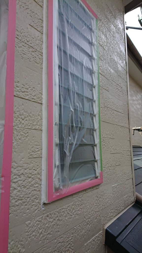 佐倉市外壁塗装ファーストリフォーム養生作業