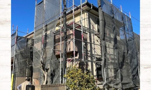 佐倉市外壁屋根塗装ファーストリフォーム、八街市、施工事例、足場設置