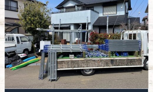 印西市高花、戸建て外壁塗装スタート、駐車場所注意