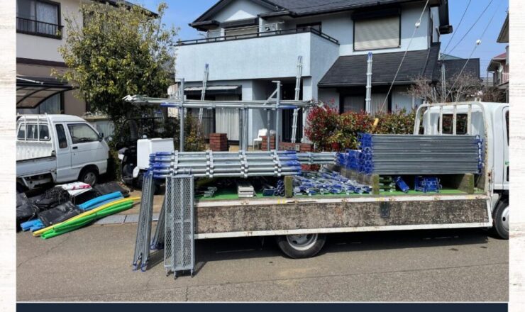 印西市高花、戸建て外壁塗装スタート、駐車場所注意