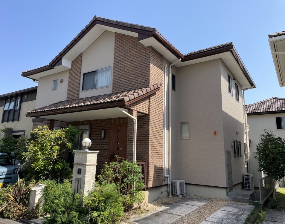 印西市東の原、外壁塗装完成、施工後