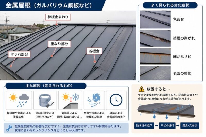 佐倉市、金属屋根の剥がれ、原因