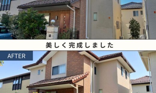 印西市東の原、外壁塗装完成。１０年目の定期的な塗装。雰囲気を変えずに