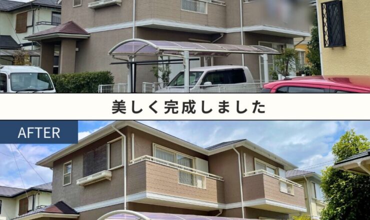 佐倉市白銀戸建て外壁塗装施工事例、ビフォーアフター