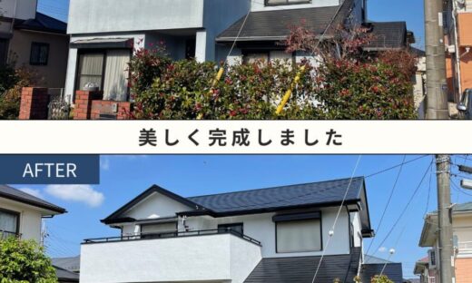 印西市高花、外壁塗装施工後、美しく