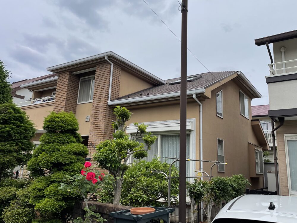 佐倉市染井野外壁塗装ビフォーアフター施工前横から