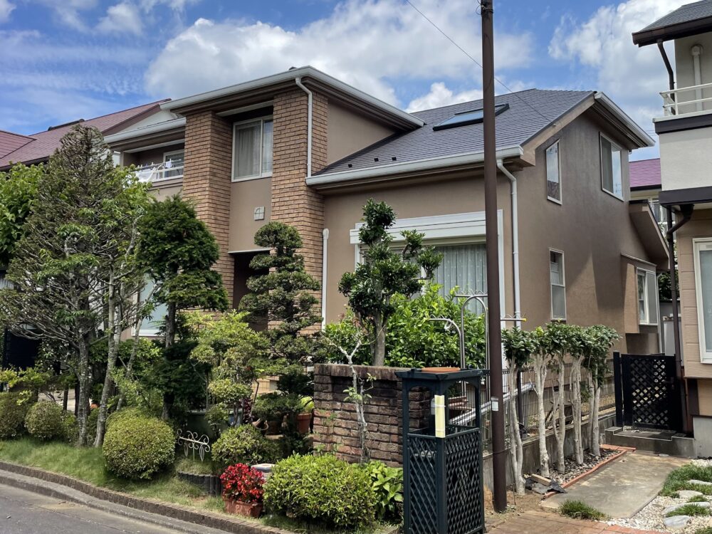 佐倉市染井野外壁塗装ビフォーアフター施工後、横から