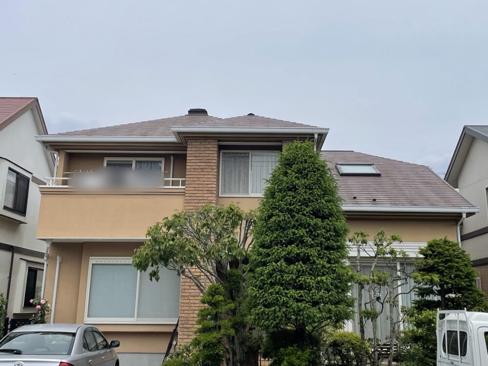 佐倉市染井野外壁塗装ビフォーアフター施工後、横から