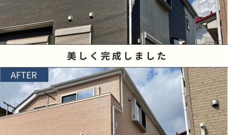 千葉市若葉区西都賀外壁塗装ビフォーアフター家全体比較