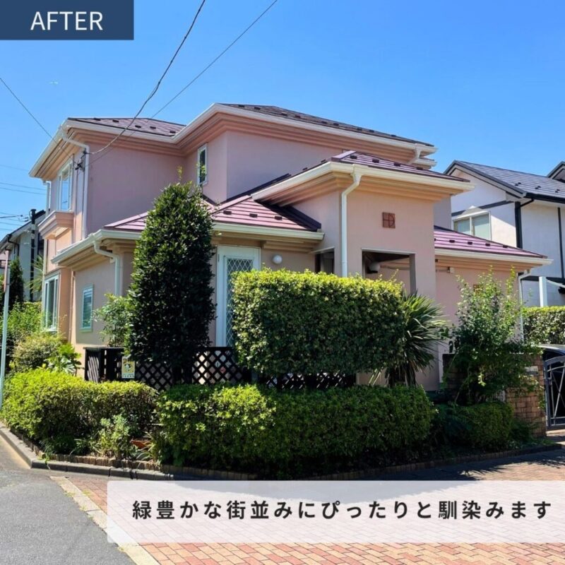 佐倉市染井野、外壁塗装ナチュラルカラー