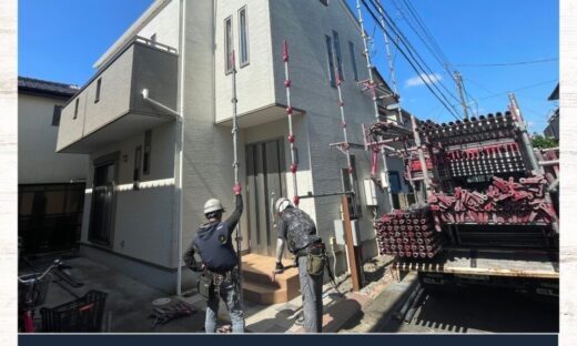 佐倉市西志津外壁塗装足場設置開始