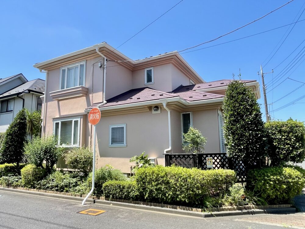 佐倉市染井野外壁塗装、施工後、家正面