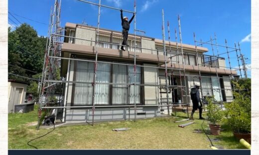 佐倉市上座外壁塗装スタート、資材の置き場所、整理整頓を徹底