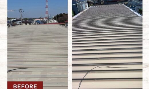 佐倉市上座セキスイ系ハウスメーカー屋根塗装、ビフォーアフター、金属製屋根