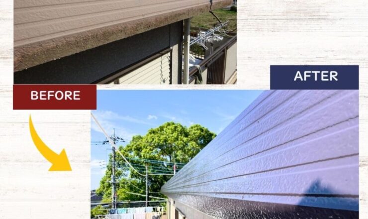 佐倉市上座セキスイ系ハウスメーカーの塗装工事、二階パラペットの塗装