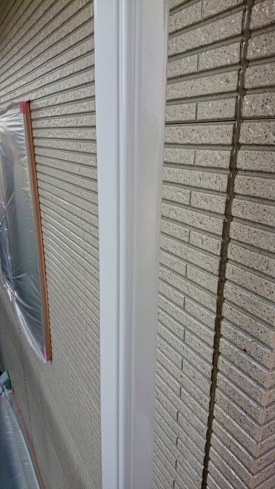 千葉市花見川区横戸町、外壁クリア塗装、雨どい塗装後