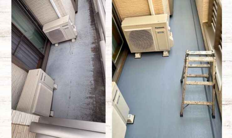 佐倉市上座、ベランダ防水工事、ビフォーアフター