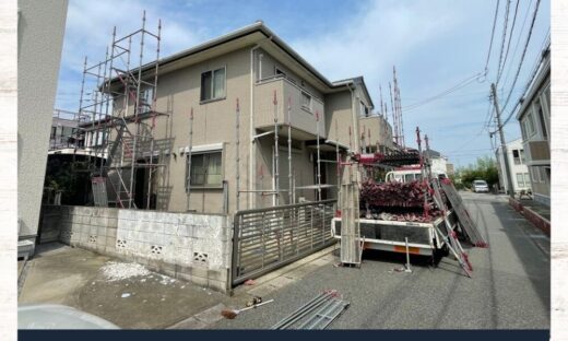千葉市花見川区横戸町外壁クリア塗装スタート、駐車場所など注意、作業車