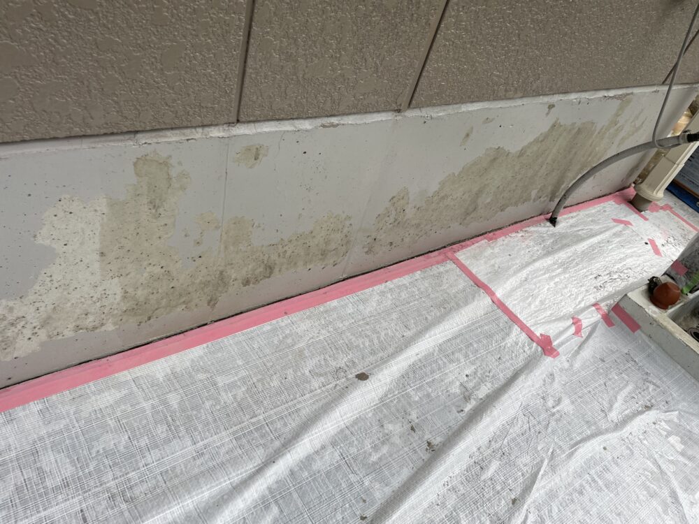 佐倉市上座セキスイ系ハウスメーカーの塗装、施工前、基礎部分