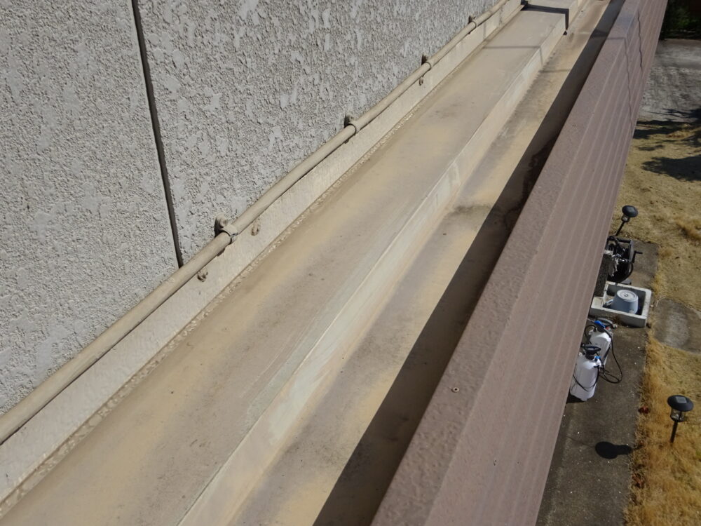 佐倉市上座セキスイ系ハウスメーカーの塗装、施工前、雨どい