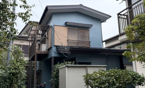 佐倉市千成、外壁塗装施工事例、ビフォーアフター、家全体、施工後、正面