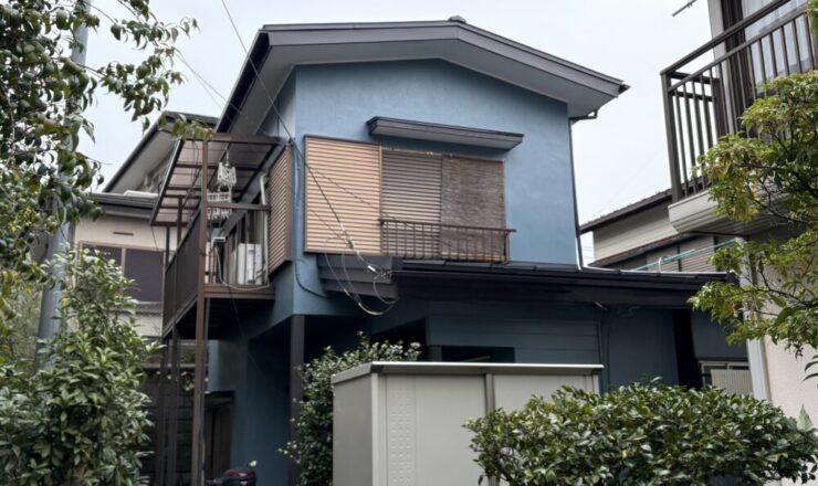 佐倉市千成、外壁塗装施工事例、ビフォーアフター、家全体、施工後、正面