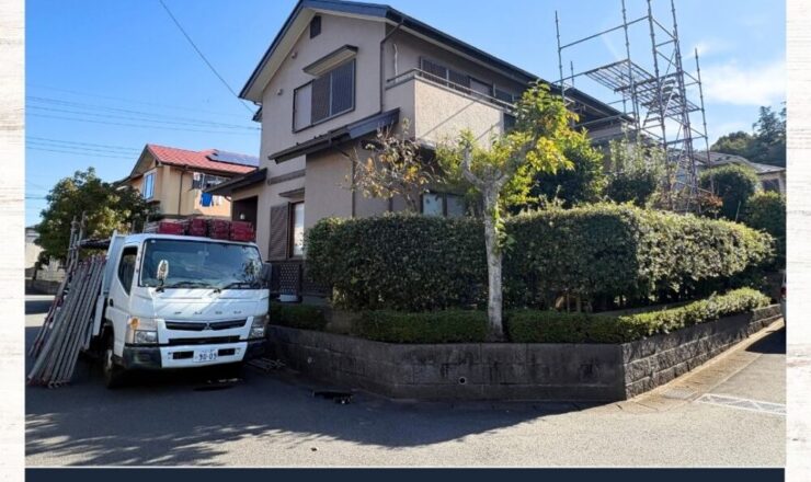 佐倉市白銀外壁塗装・屋根塗装スタート、仮設足場