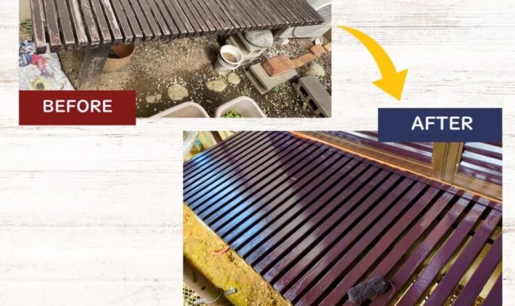 佐倉市白銀、外壁塗装、濡れ縁の塗装