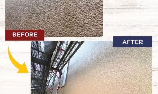 佐倉市白銀外壁塗装、ビフォーアフター苔汚れキレイに