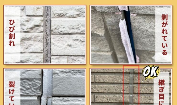 佐倉市弥勒町の外壁塗装、コーキング補修、劣化の目安