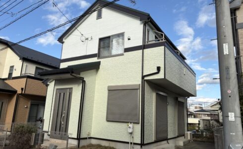 佐倉市弥勒町、外壁塗装、施工後、2色分け