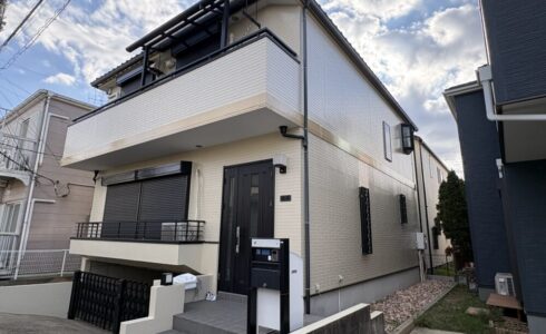 佐倉市西志津、外壁塗装、施工後、家斜め前