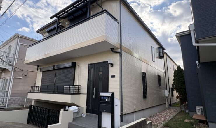 佐倉市西志津、外壁塗装、施工後、家斜め前