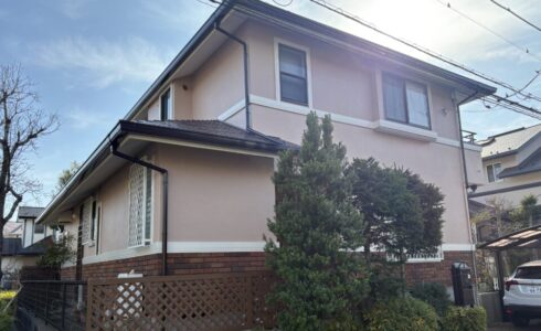 佐倉市染井野、外壁塗装、施工後、家斜め前から、無機塗料で長持ち