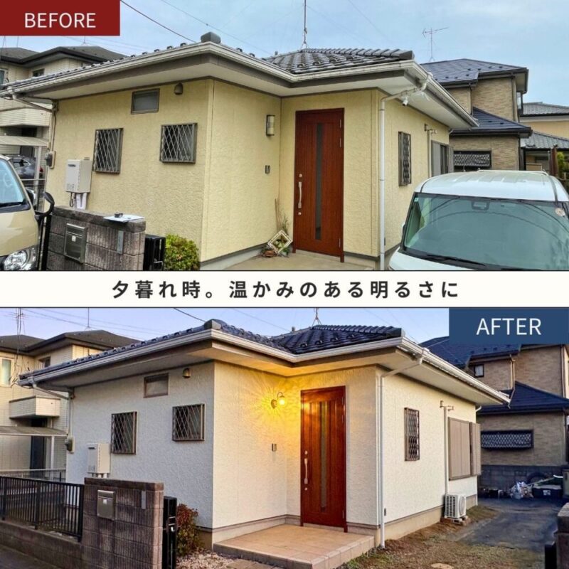 佐倉市本町、外壁塗装完成、、温かみのあるホワイト系