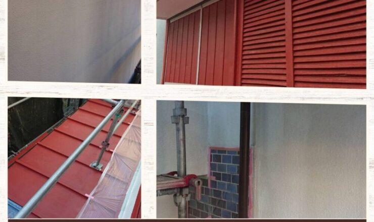 佐倉市西志津外壁塗装、外壁下塗りと屋根錆止め