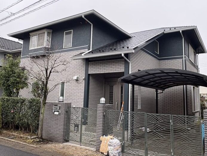 佐倉市染井野外壁塗装、施工後家斜め前から