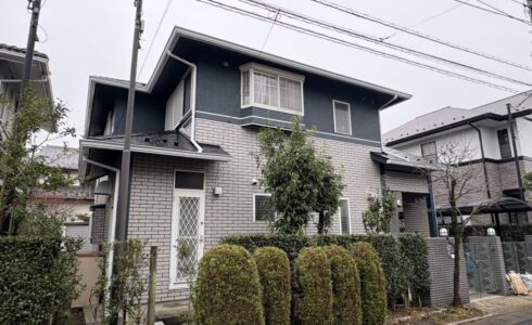 佐倉市染井野外壁塗装、施工後家正面から