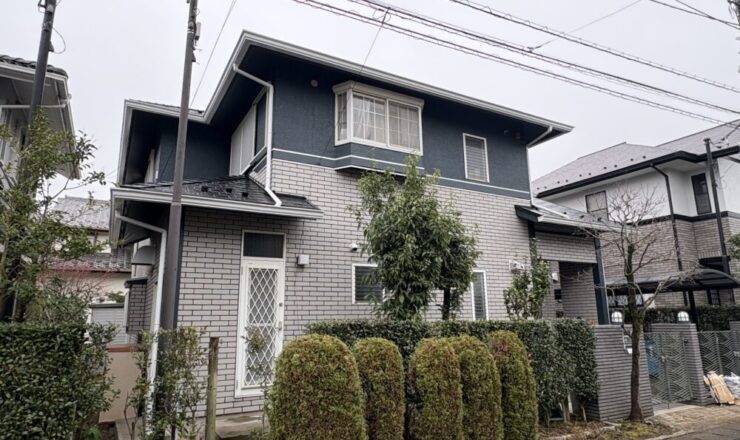 佐倉市染井野外壁塗装、施工後家正面から