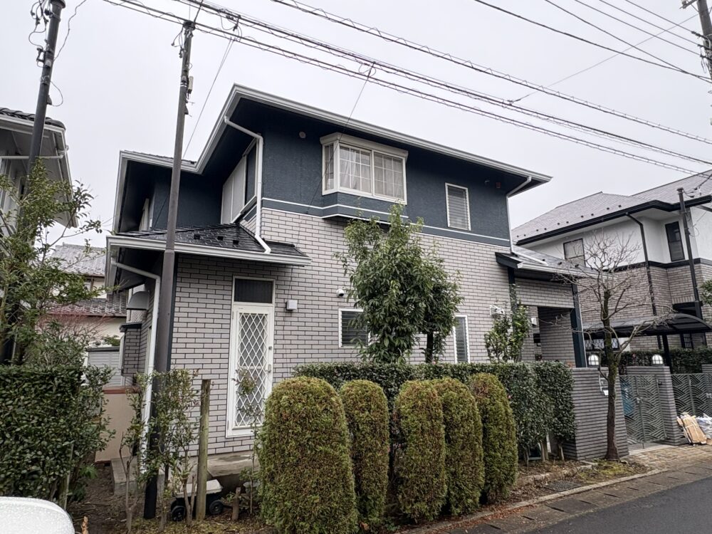 佐倉市染井野外壁塗装、施工後家正面から
