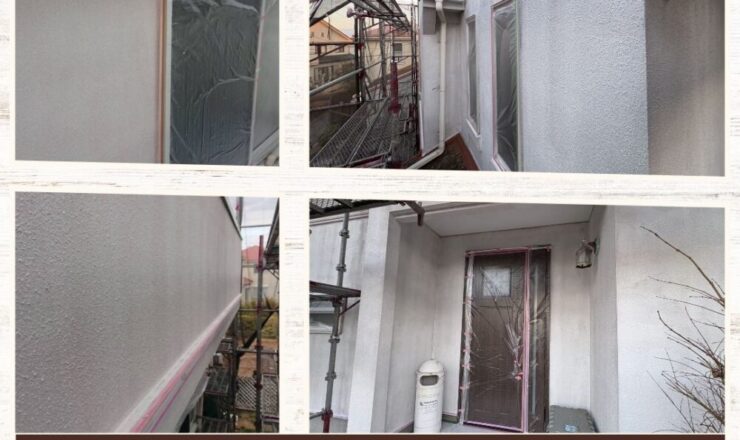 印西市若萩、外壁塗装、下塗りで密着性向上