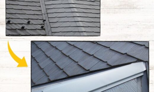 大崎台屋根工事、棟板金修理ビフォーアフター１