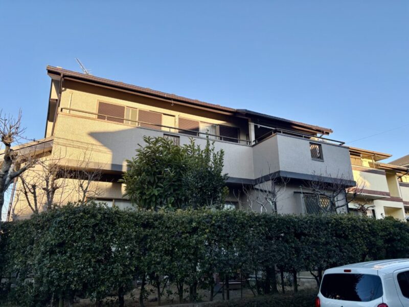 佐倉市白銀外壁塗装、屋根カバー工事施工事例、施工後、家横から