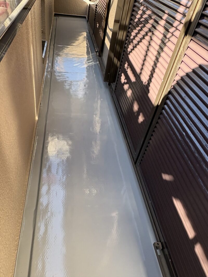佐倉市白銀、ベランダ防水工事、施工後