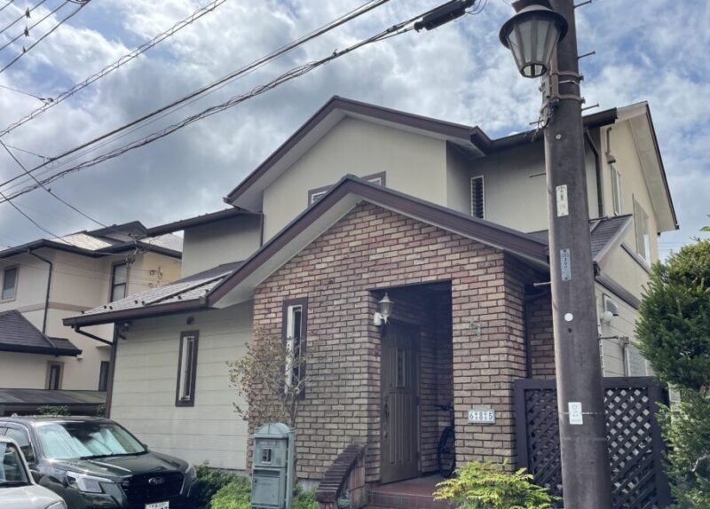 佐倉市染井野外壁塗装施工前、家正面