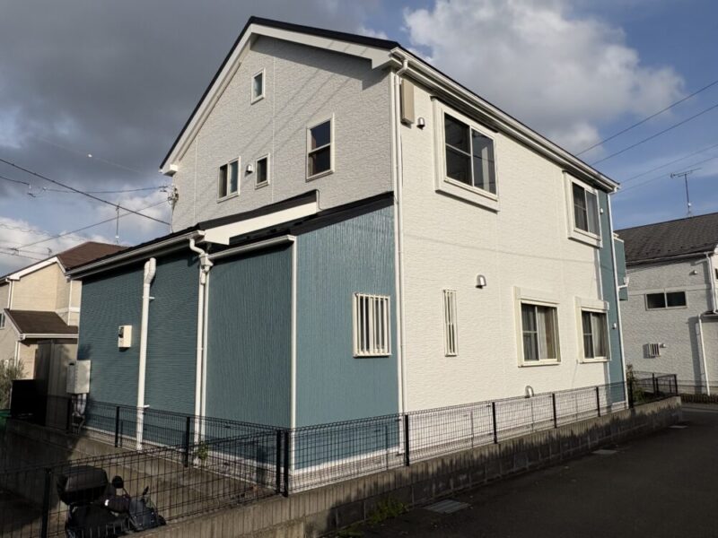 佐倉市大蛇町、外壁塗装施工後、裏側