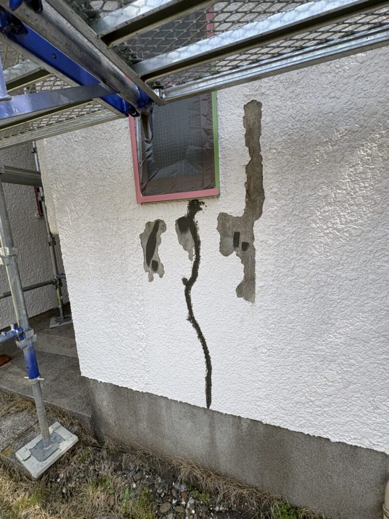 佐倉市宮前、外壁塗装、施工前、外壁の膨れ、補修