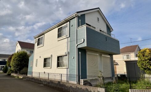 佐倉市大蛇町、外壁塗装施工後、ベランダ側